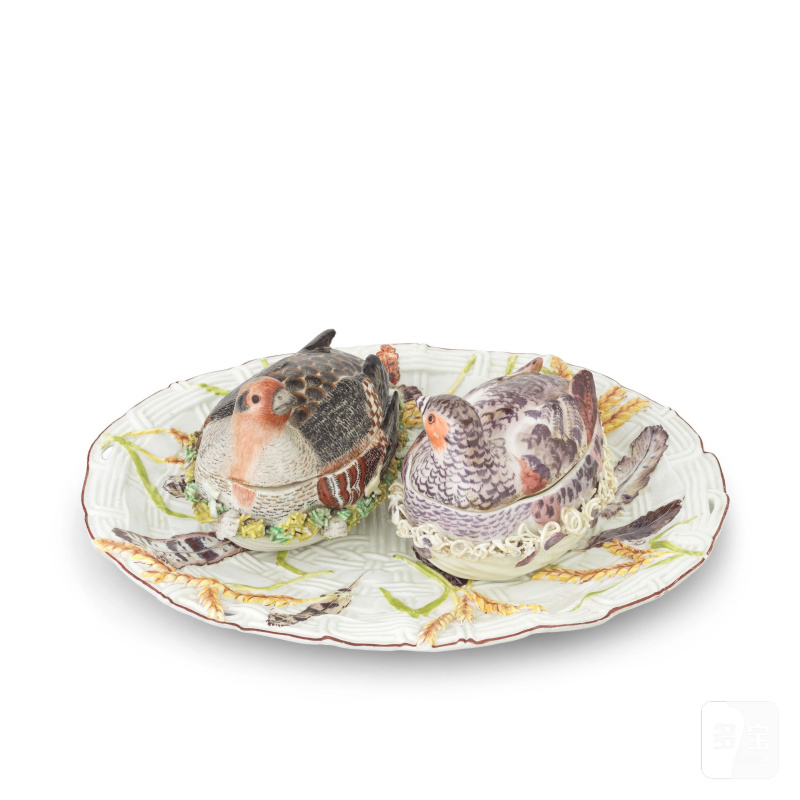 A rare Chelsea partridge tureen centrepiece, circa 1755 - 图3